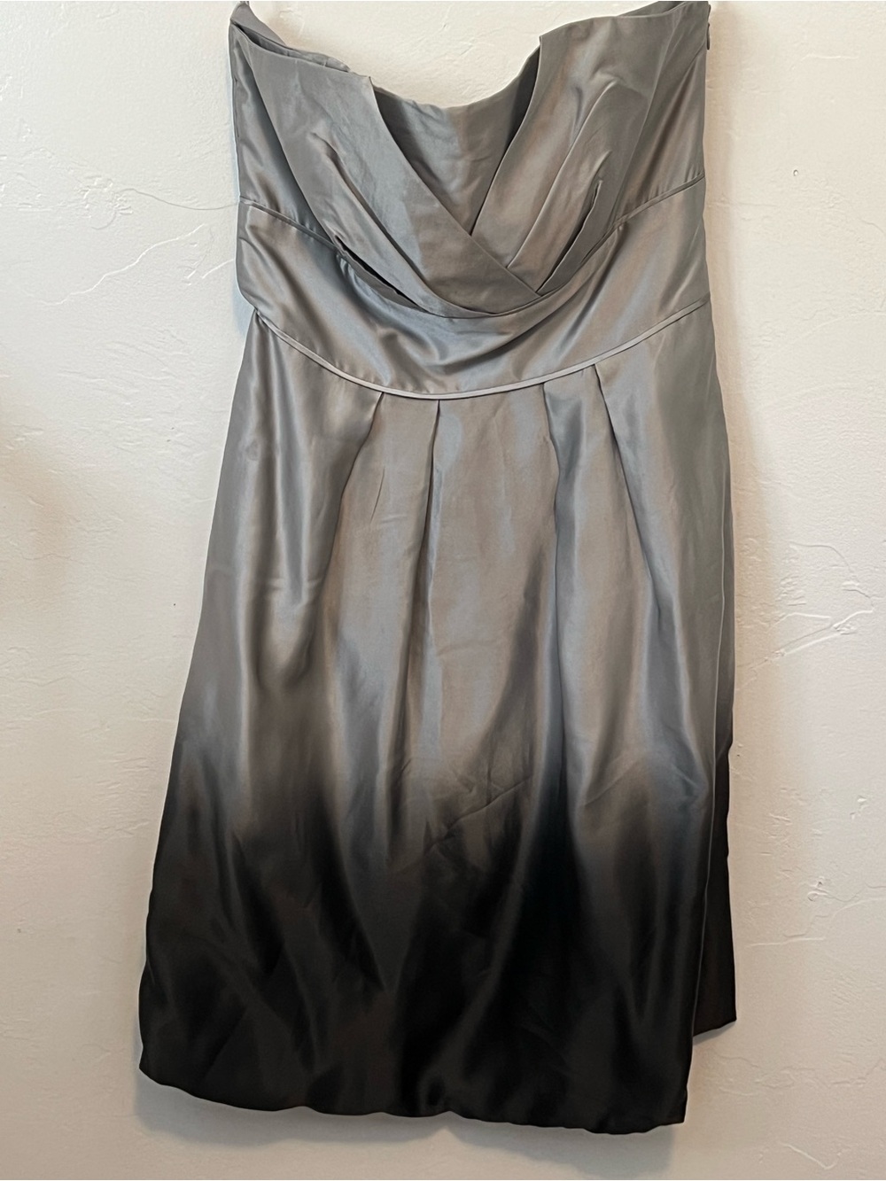 White House Black Market Strapless Gray-to-Black Ombre Cocktail Dress Size 8